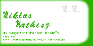miklos mathisz business card